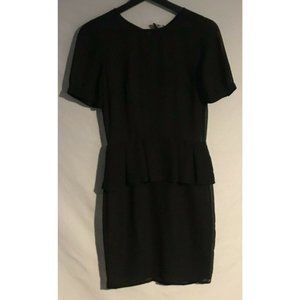 Asos Womens Sheer Sheath Dress Size 4 Black NO Lining Straight Peplum